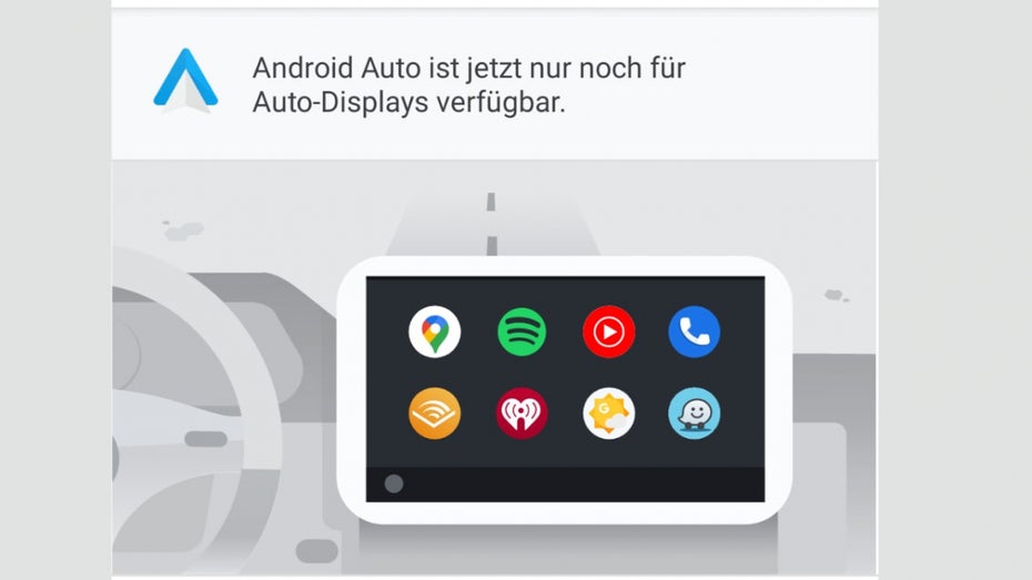 Googles Android-Auto-App auf Smartphones ist weg vom Fenster