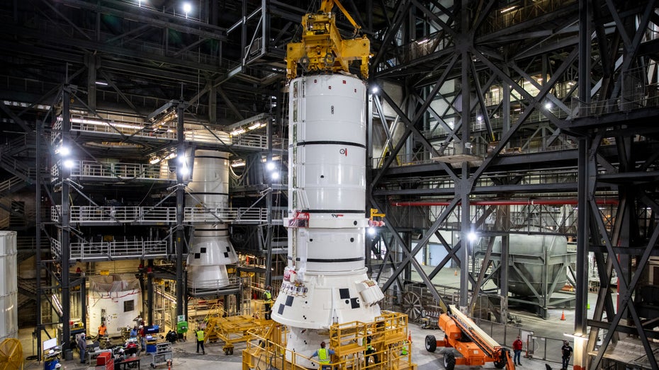Ein Teil der SLS-Rakete der Nasa. (Foto: Nasa/Kim Shiflett) Ein Teil der SLS-Rakete der Nasa. (Foto: Nasa/Kim Shiflett)