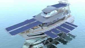 Wedgeline Hybrid 77: Luxusjacht wird per Knopfdruck zum Solarpark