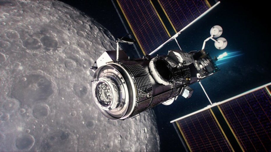 So stellt sich die Nasa die geplante Mond-Raumstation Gateway vor. (Bild: Nasa) Raumstation in Mondumlaufbahn: Erster wichtiger Schritt gelungen