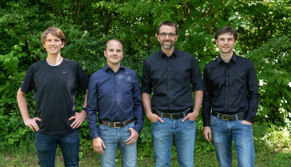 Planqc wurde im April 2022 unter anderem von den Wissenschaftlern Johannes Zeiher, Alexander Glätzle, Sebastian Blatt und Lukas Reichsöllner (v.l.n.r.) gegründet. Das Startup hat seinen Sitz in Garching bei München.
