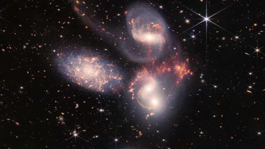 Das James-Webb-Teleskop zeigt Galaxien auf Kollisionskurs (Bild: NASA, ESA, CSA, STScI)