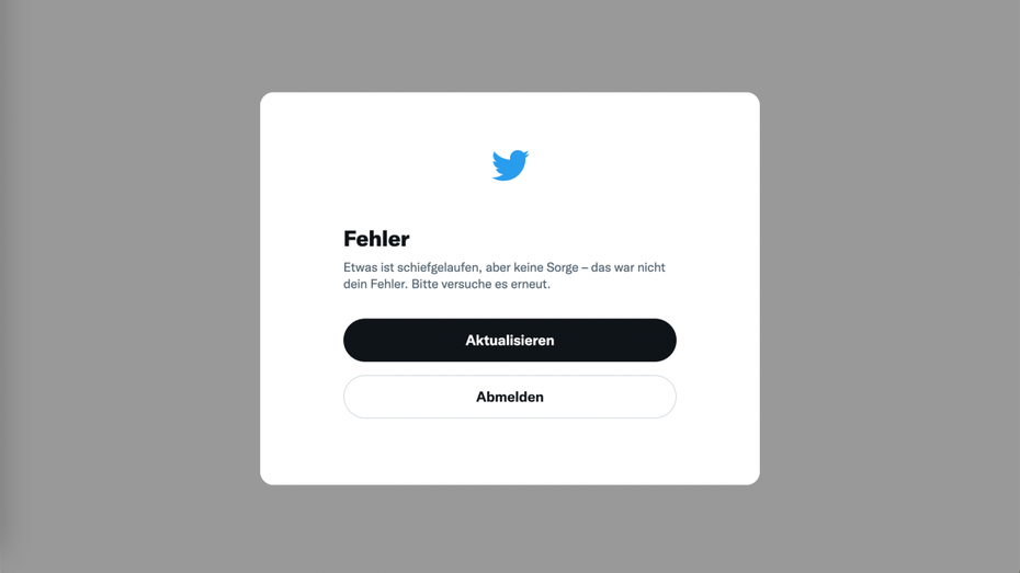 Twitter ist down. (Screenshot: Twitter) Nichts ging mehr: Kurzer Ausfall bei Twitter