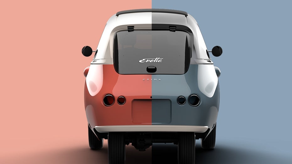 Der Isetta-Klon Evetta kommt in zwei Farben heraus. (Foto: Electric Brands) Auch Cabrio-Variante geplant: Preis für elektrische Isetta-Kopie steht fest
