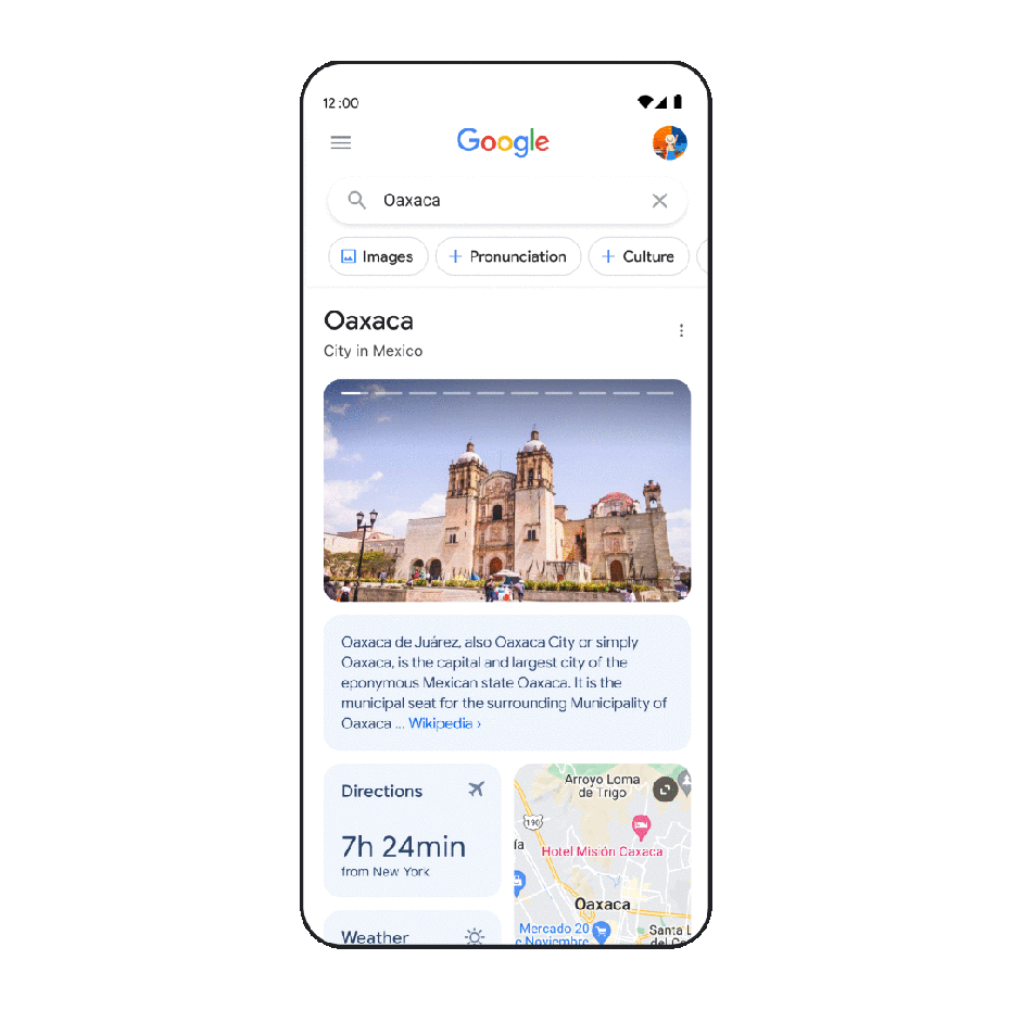 Gif eines Beispiels für die visuelle Suche: Man sieht auf einem Smartphone-Mockup