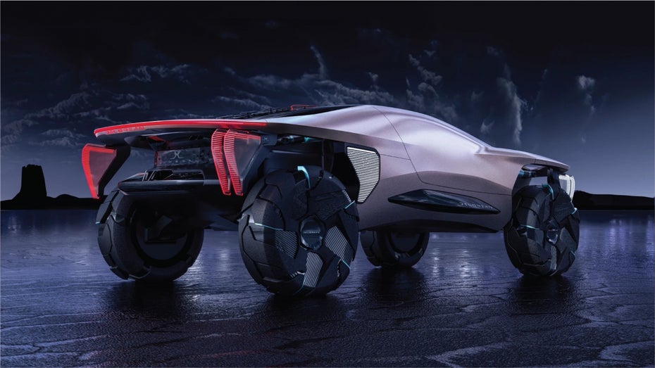 Der Delorean Omega 2040. (Bild: DMC) Delorean zeigt E-Auto-Vision Omega 2040 und neue Alpha-5-Variante