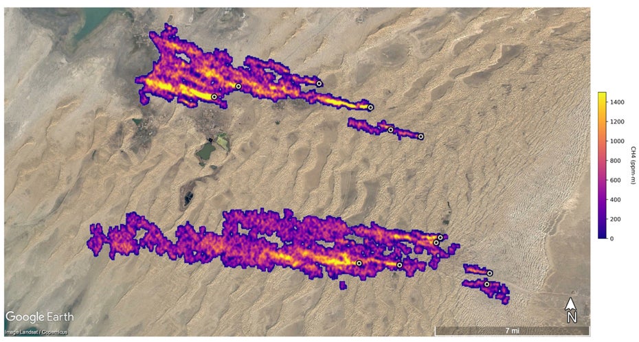 Methan-Wolken über Turkmenistan