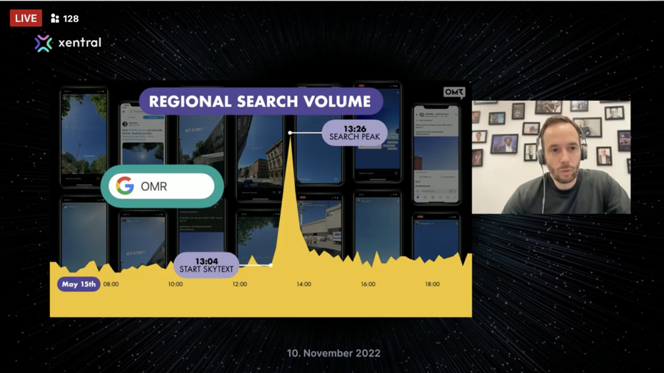 Philipp Westermeyer Keynote zum Thema „State of German Internet“. (Screenshot t3n 10.11.)