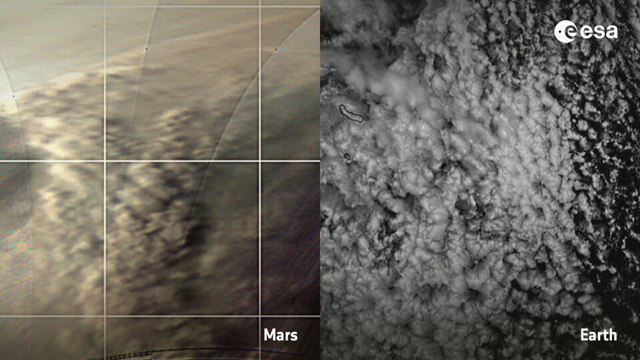 Wolken auf Mars und Erde