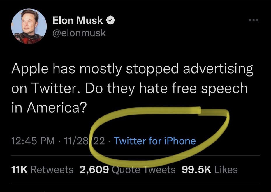 Elon Musk Apple Twitter Free Speech