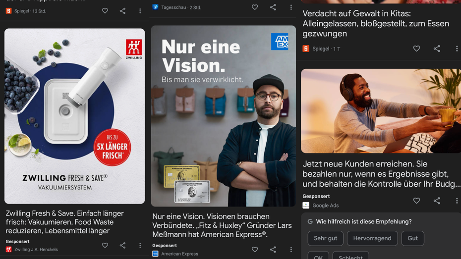 Google bestätigt: Anzeigen in Discover werden in Deutschland ausgerollt