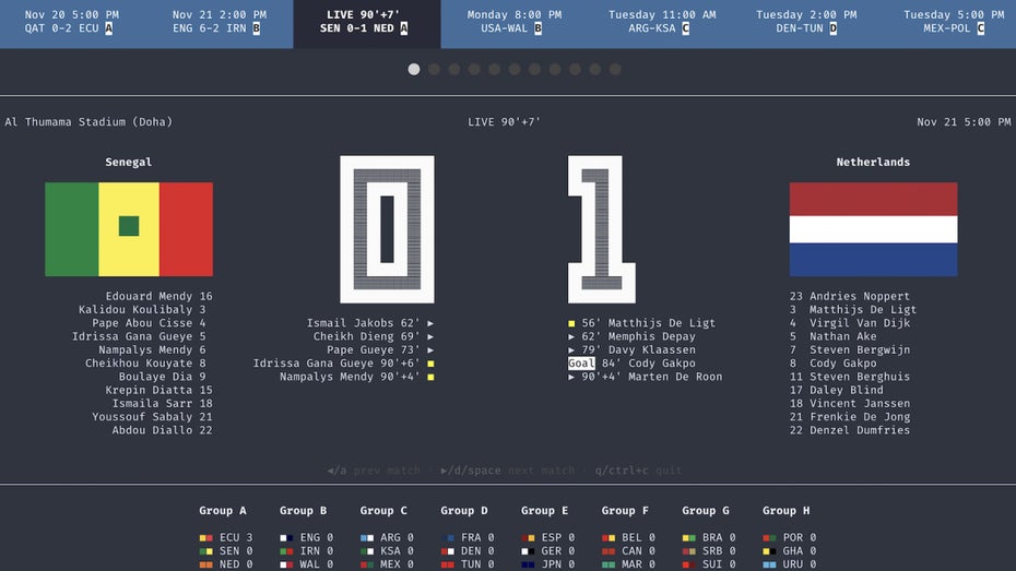 Alle Spielstände im Terminal: So verfolgt ihr die WM wie echte Nerds