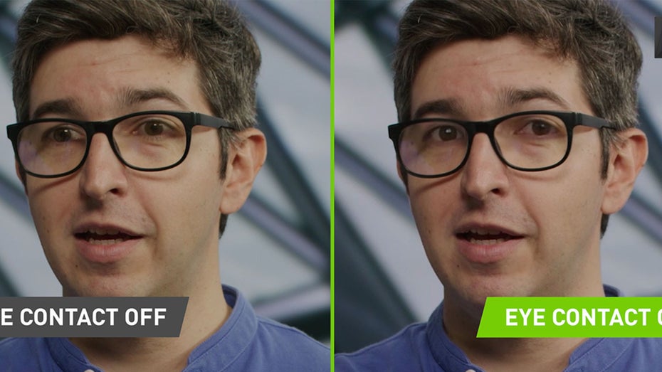 Niemals den Augenkontakt verlieren. (Foto: Nvidia) Blickkontakt per KI: Dank Nvidias neuem Feature schaut ihr immer in die Kamera