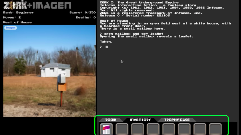 (Screenshot: youtube / mat_wal) „Zork“: Text-Adventure der 80er von KI-Bildern wiederbelebt