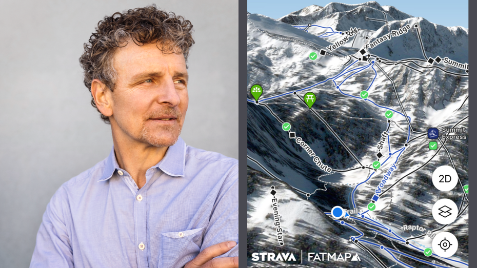 Strava-Gründer und ‑CEO Michael Horvath und ein Vorschau-Screenshot der integrierten Fatmap-Kartentechnologie. (Bilder: Strava) Strava: Das ändert sich laut CEO für User nach der Fatmap-Übernahme