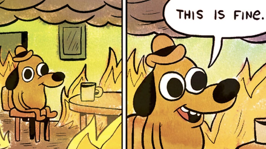 Ein Meme, das zu vielen Situationen passt. (Screenshot: Know Your Meme) Passender denn je: „This is fine“-Meme feiert 10. Geburtstag