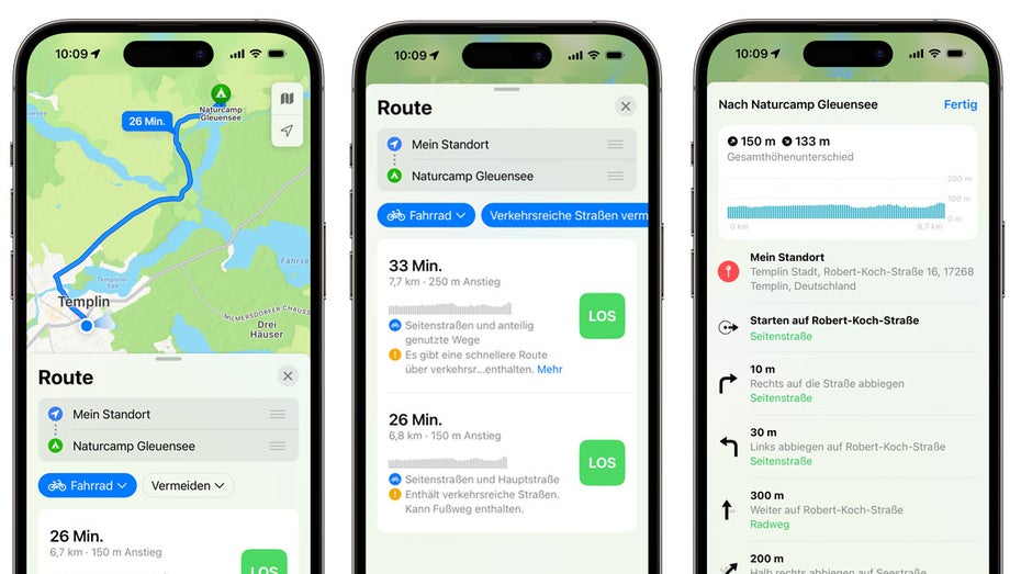 Apple baut seinen Map-Service für Radfahrer aus: Ab sofort sind unter anderem Fahrradrouten für ganz Deutschland verfügbar. (Bild: Apple) Apple baut seinen Map-Service für Radfahrer aus: Ab sofort sind unter anderem Fahrradkarten für ganz Deutschland verfügbar. (Bild: Apple)