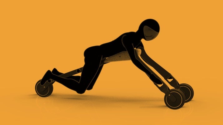Von Exoskelett inspiriert: Faltbares E-Fahrzeug. (Bild: Exo-Line) Exoskelett Fahrzeug
