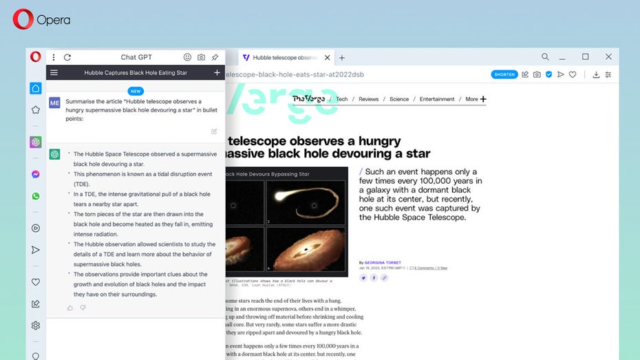 ChatGPT: Opera erweitert Browser um KI-Features