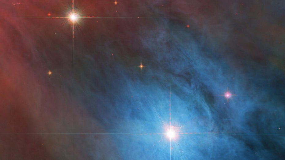Die zwei Sterne im Orionnebel. (Foto: Esa) Helle Sterne im Orionnebel: Hubble macht faszinierende Aufnahmen