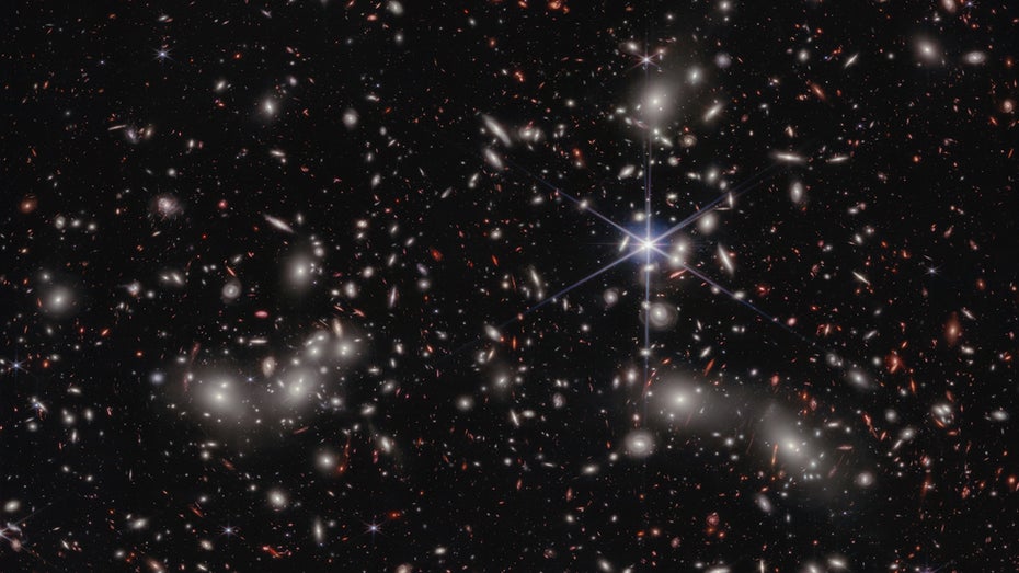 Pandoras Galaxienhaufen. (Foto: Nasa) Pandoras Galaxienhaufen: James Webb macht bislang bestes Foto