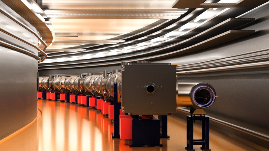 Der geplante Teilchenbeschleuniger in Darmstadt. (Bild: GIS Helmholtzzentrum für Schwerionenforschung) Deutscher Teilchenbeschleuniger soll 2028 als LHC-Alternative starten