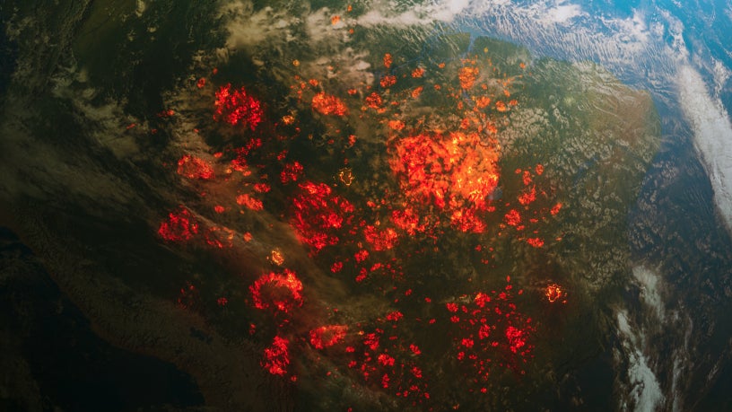 Brände im Amazonasgebiet vom All aus gesehen (Bild: Shutterstock / OSORIOartist)