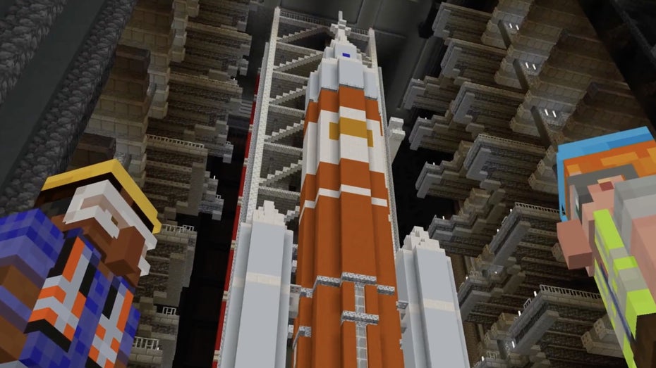 Minecraft bekommt seine eigene Artemis-Mission. (Screenshot: Twitter) Nasa bringt Artemis-Mission zu Minecraft – und das hat einen bestimmten Grund