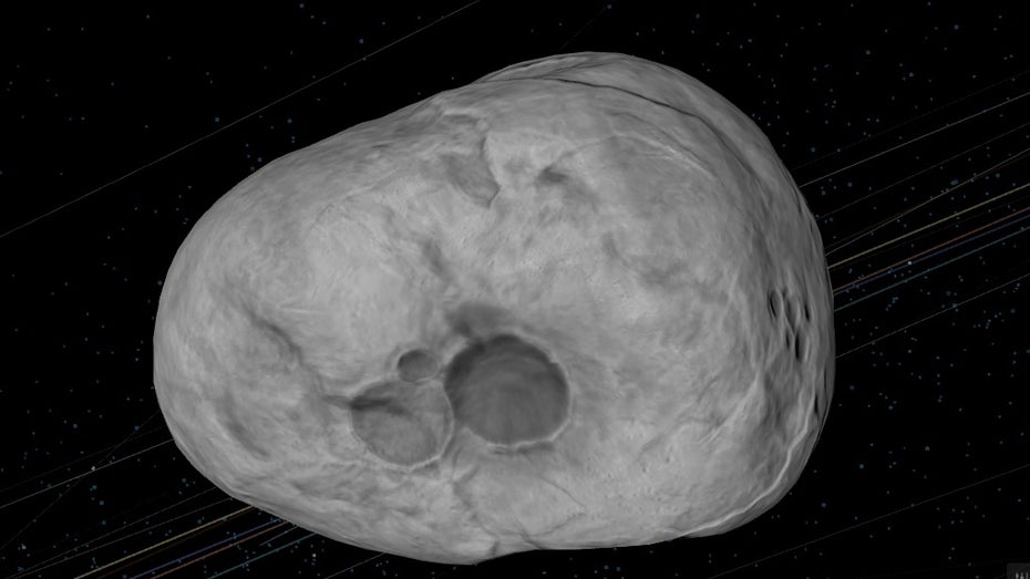 Asteroid „2023 DZ2“ fliegt nah an der Erde vorbei. (Screenshot: Nasa, t3n) Asteroid „2023 DZ2“