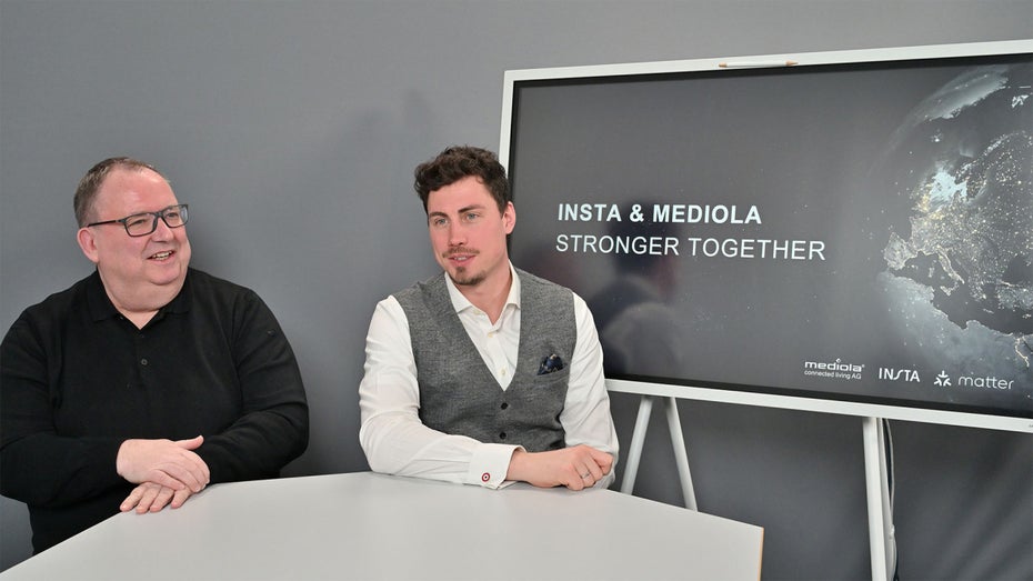 Was bringt der Smarthome-Standard Matter für B2B? Bernd Grohmann von Mediola (links) und Alexander Döpper von Insta im t3n-Interview. (Bild: Insta/Mediola) Smarthome-Experten: „Matter ist der komplexeste Vernetzungsstandard, den es derzeit gibt“