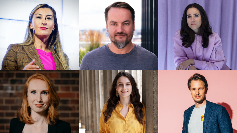 Sechs KI-Expert:innen im exklusiven t3n-Interview: Katrin-Cécile Ziegler, Alexander Thamm, Janette Wiget, Vanessa Cann, Annika von Mutius und Sebastian Bluhm. (Bildcredits s. Artikel) KI-Diskriminierung: 6 Expert:innen erklären, welche Regeln wir jetzt brauchen