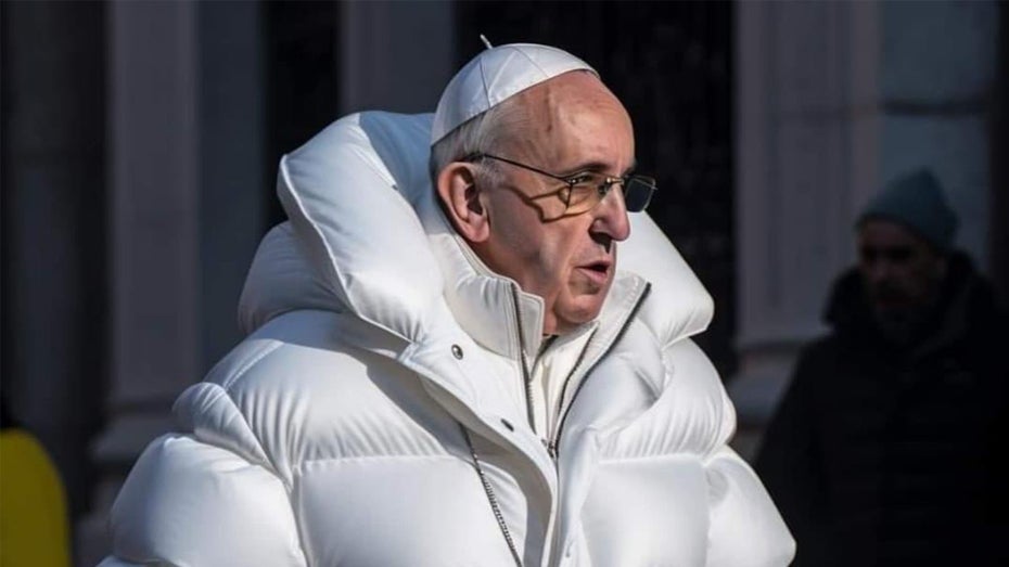 Franziskus mit einer für ihn ungewöhnlichen Jacke. (Bild: Twitter / @skyferrori) Realistisches KI-Foto zeigt Papst Franziskus mit hipper Jacke