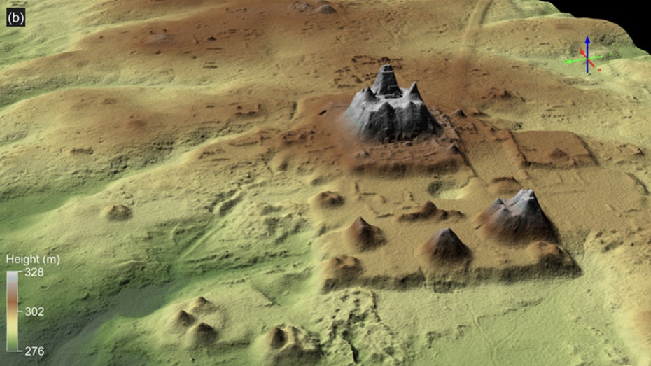 Die Maya-Siedlung im Regenwald. (Bild: Ancient Mesoamerica) Lidar-Sensor findet vergessene Maya-Stadt im Regenwald – fast so groß wie das Saarland
