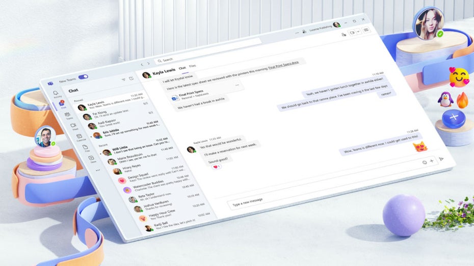 Ansicht des überarbeiteten Kommunikationstools Microsoft Teams (Bild: Microsoft)