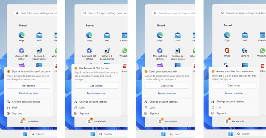 OneDrive Benachrichtigungen, nach dem neuen Windows