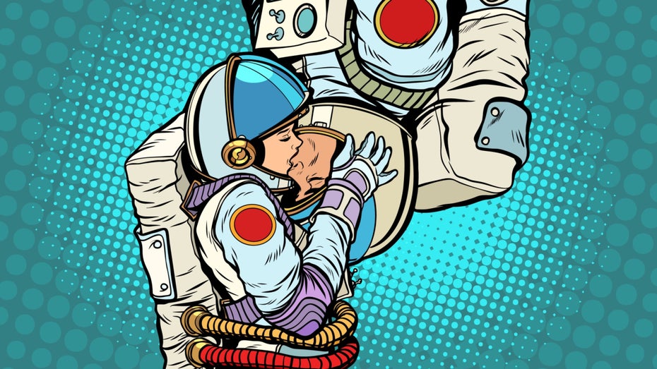 Sex und Fortpflanzung im Weltall noch kaum erforscht. (Grafik: studiostoks / Shutterstock.com) Airbus Loop Sex Weltraum