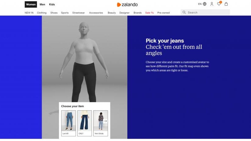 Passt die Hose? Zalando startet virtuelle Umkleidekabine