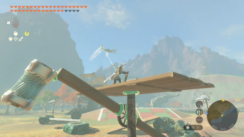 Das Flugzeug lässt sich von einer Plattform aus steuern. (Screenshot: Reddit) „Zelda: Tears of the Kingdom“: Spieler baut ferngesteuertes Flugzeug im Game