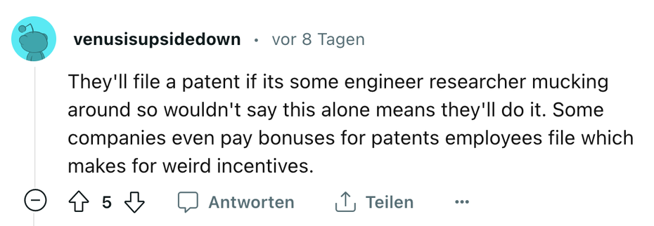 Screenshot eines Reddit-Posts
