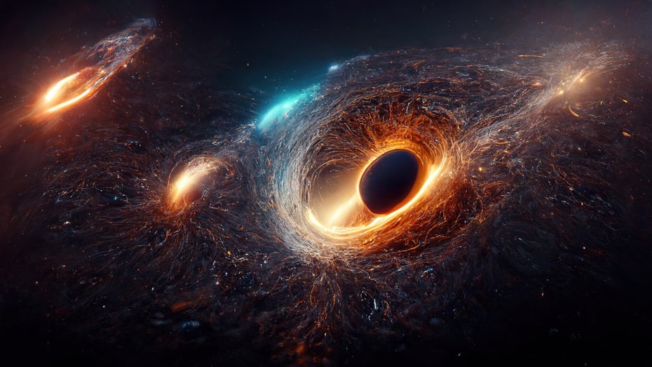 Bisher ist wenig bekannt über die Entstehung supermassereicher schwarzer Löcher. Eine neue Entdeckung macht Hoffnung, dass sich das bald ändern könnte. (Bild: Declan Hillman/Shutterstock) James-Webb-Teleskop entdeckt am weitesten entferntes schwarzes Loch