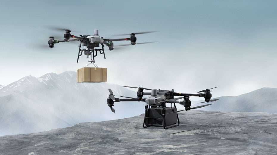 Die Drohne kann einiges tragen. (Bild: DJI) DJI stellt neue Lastendrohne vor, die auf Baustellen arbeiten soll