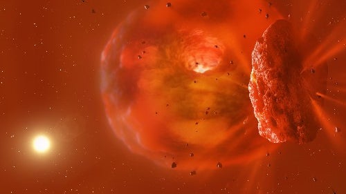 Forschungsteam beobachtet erstmals Planetenkollision – durch puren Zufall Forschungsteam beobachtet erstmals Planetenkollision – durch puren Zufall