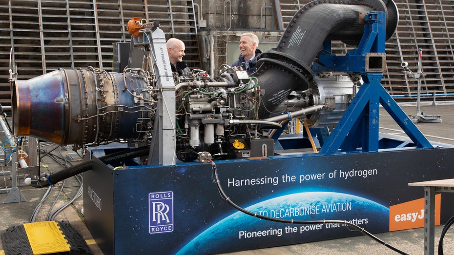 Die Turbine wird mit Wasserstoff betrieben. (Foto: Rolls-Royce) Fliegen mit Wasserstoffantrieb: Rolls-Royce gelingt Durchbruch