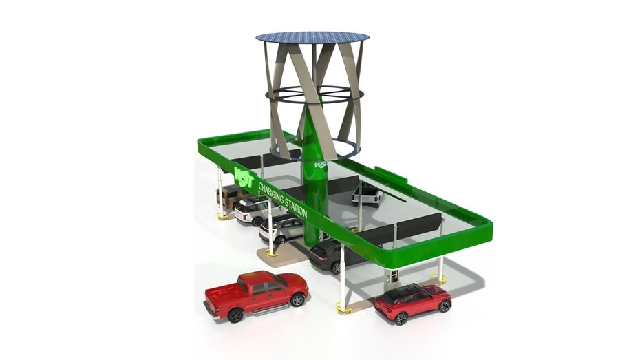 Wind- und Solar-Ladestation E-Autos