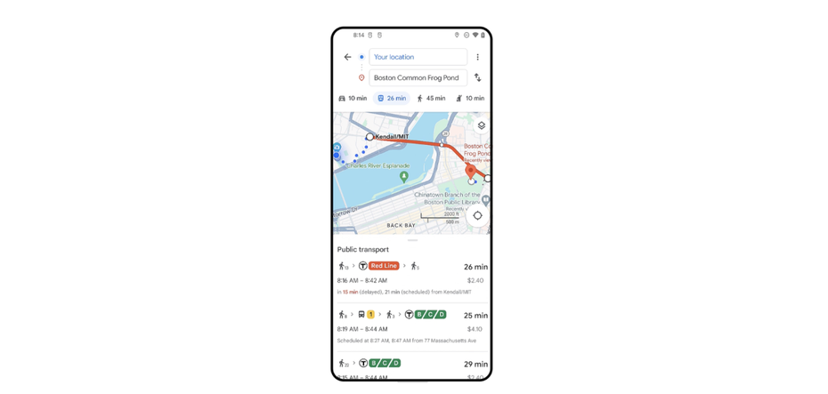 La actualización de Google Maps muestra más información en la vista de ruta