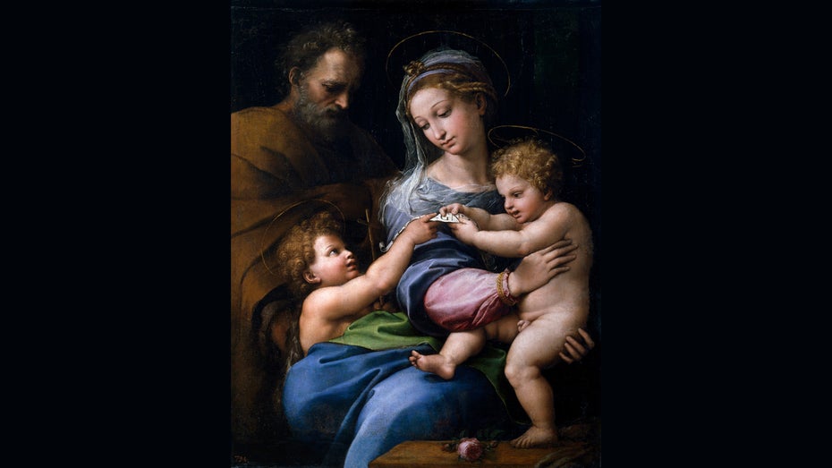Madonna della Rosa ist wohl nicht komplett von Raffael. (Foto: Wikipedia) Renaissance-Maler unter der Lupe: KI findet Spuren anderer Künstler