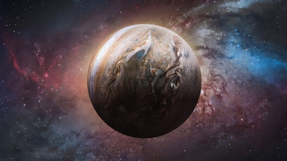 Jupiter könnte einst flach wie ein Smartie gewesen sein. (Symbolbild: Dima Zel / Shutterstock) Jupiter-Entstehung: Simulationen legen nahe, dass er flach wie ein Smartie war