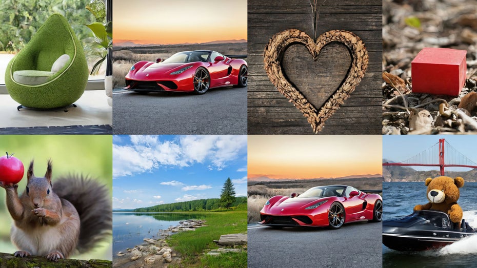 Diese Bilder wurden mit Mobilediffusion erstellt. (Foto: Google) Mobilediffusion: Google verwandelt direkt auf dem Smartphone Texte in Bilder