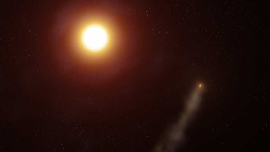 Phänomen im All: Warum dieser Exoplanet einen Schweif nach sich zieht Phänomen im All: Warum dieser Exoplanet einen Schweif nach sich zieht