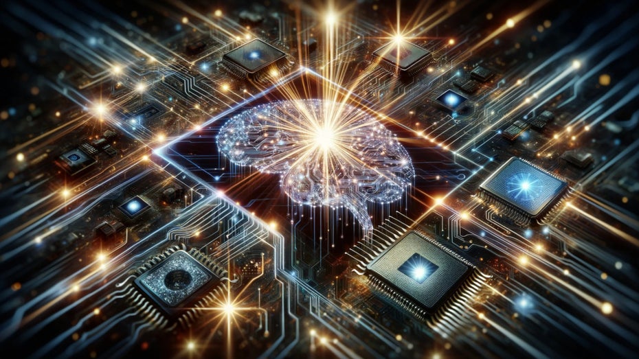 KI-Chatbots werden schnell effizienter. (Bild: Dall-E / t3n) KI-Chatbots auf der Überholspur: Schnellere Entwicklung als bei Computerchips
